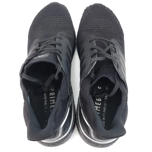 Adidas Ultra Boost 20 Sz 12 Core Black Silver Metallic Running Shoes FV8333 2020 - Picture 6 of 8